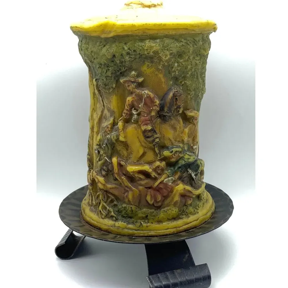 Vintage‎ German Hand Carved Candle Johann Gunter Walldurn Badencast candle stand